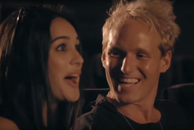 Made in Chelsea LA: Jamie Laing, right, takes Naz Gharai on a date at the Fox studio in Los Angeles