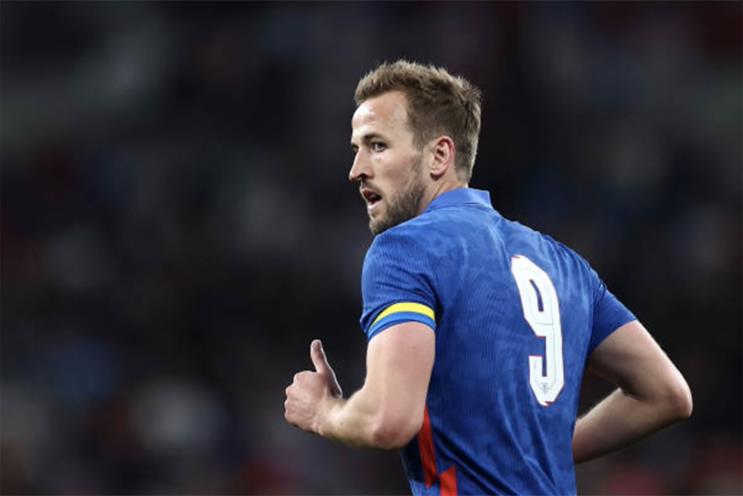 England football: Harry Kane plays in a nameless shirt