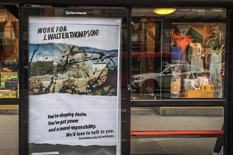 JWT: outdoor ad in London calls on staff to switch sides