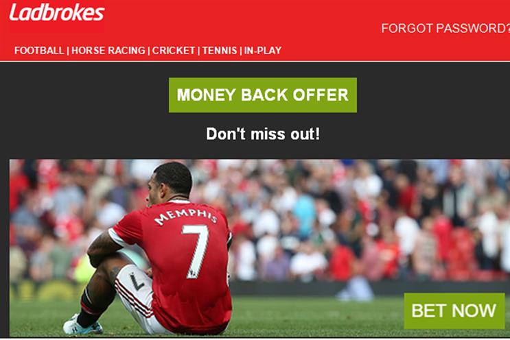 Ladbrokes: ASA rules this email ad featuring Memphis Depay was 'irresponsible'