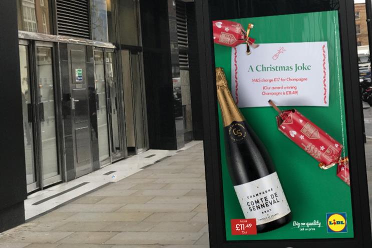 Lidl: poster ad appeared outside M&S store