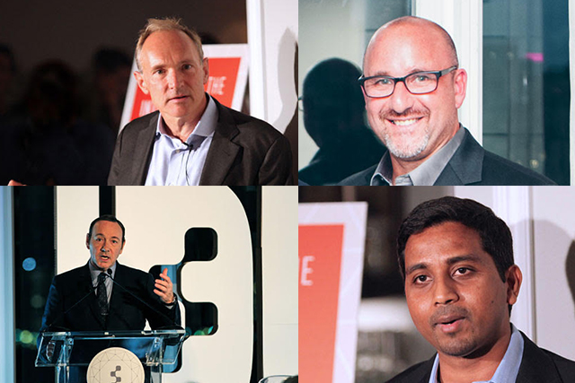 SapientNitro…participants at Idea Exchange 2014 included (clockwise from top left) Berners-Lee, Kanarick, Vaz and Spacey