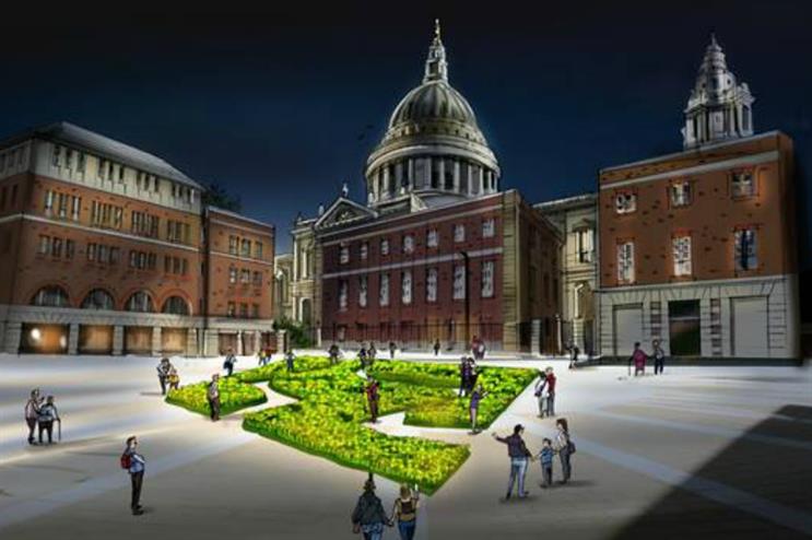 Marie Curie will create a 'Garden of Light' in London's Paternoster Square in March