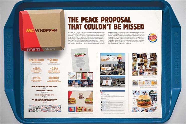 Burger King 'McWhopper' by Y&R Auckland: added two Grands Prix to WPP's tally in 2016