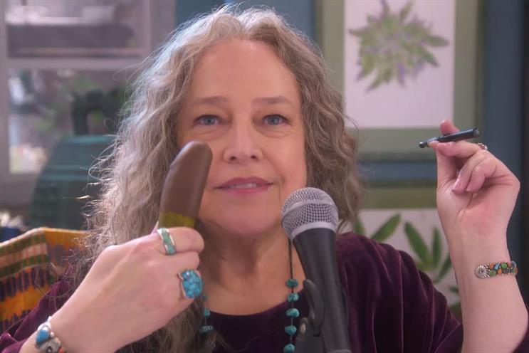 Netflix: Bates munches on a chocolate-coated pickled gherkin
