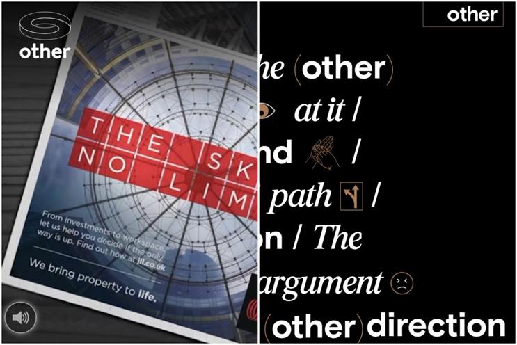 Other Creative's website (left), compared with the former website of Mother's Other