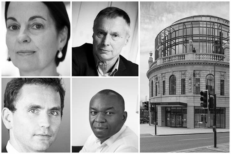 Clockwise from top left: Enders, Smith, Channel 4's Leeds HQ, Nwosu, Whittaker