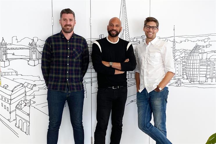 Jellyfish: Guilfoyle (left) and Byrne (right) flank CEO Rob Pierre
