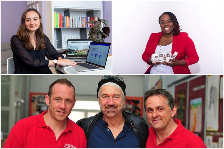 SMEs: (clockwise from top left) Natural Grace London, The Mango Girl and Stage-ed use the new service 