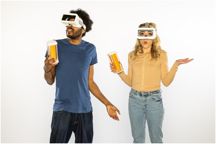 Heineken: guests can hold onto a pixelated prop beer