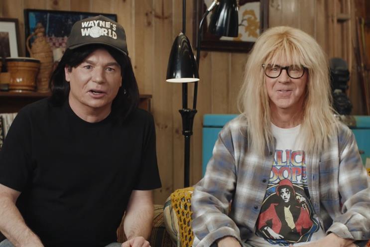 Uber Eats: Wayne's World stars Mike Myers and Dana Carvey featured in brand's Super Bowl campaign