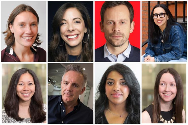 Clockwise from top left: Huber, Taylor, Campopiano, Sobhani, Marker, Jogia, Christie, Bozicevich