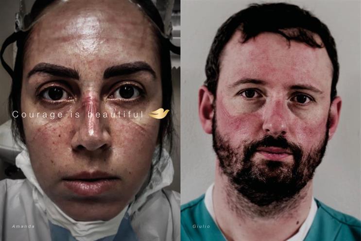 Dove: campaign by Ogilvy features healthcare workers with faces marked by protective equipment