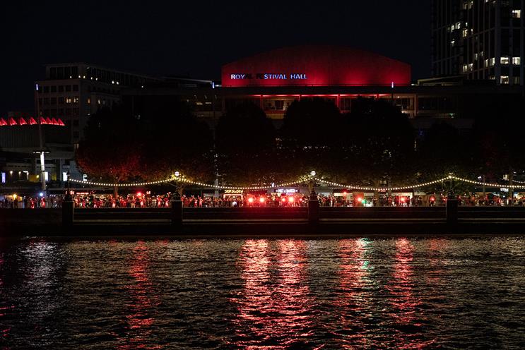 Royal Festival Hall: among venues lit up in red