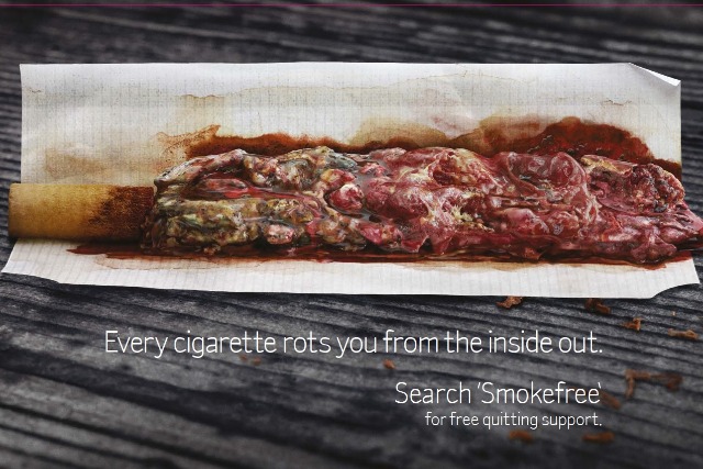 Public Health England: using rotting flesh in a bid to disgust smokers into quitting