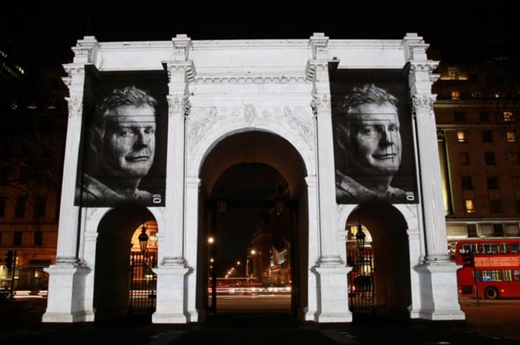 One of the projections on Marble Arch