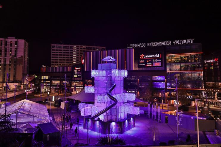 Take a look at Wembley Park's Christmas slide