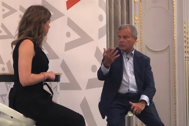 Sorrell: interviewed by Euronews business editor Sasha Vakulina