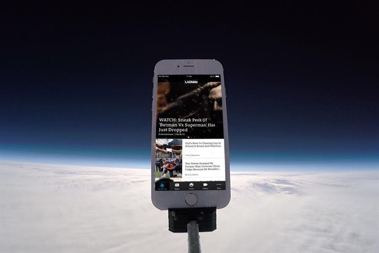 The Lad Bible: The publisher launched the app into space to celebrate the launch