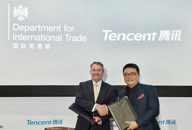 Fox (left) with Tencent's Lau