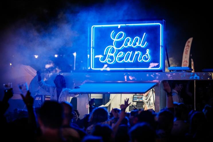 The milk float turns into a party area at night