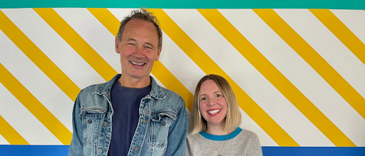 Tony Cullingham (left) and BBH London ECD Helen Rhodes, one of his former students