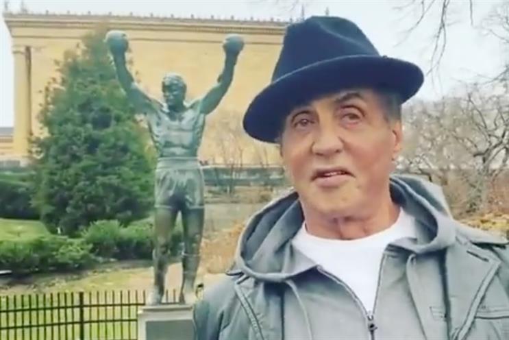 Stallone: will appear alongside Rock in Facebook spot