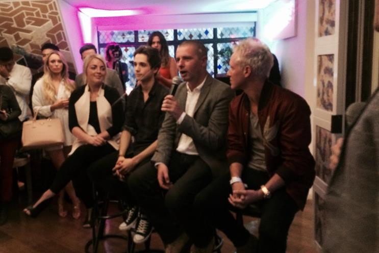 Boohoo.com's Richard Clark addresses the crowd at the Vlog Star launch event