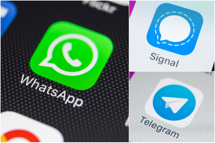 WhatsApp: some high-profile social-media users announced they were deleting WhatsApp and are guiding users to Signal and Telegram 
