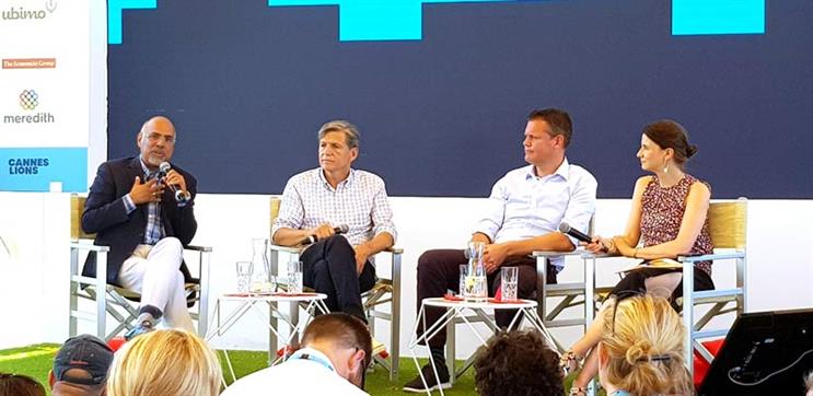 Panel (L-R): Rajamannar, Pritchard, and Mars global president of confectionary Andrew Clarke