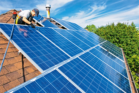 Sun power: Solar panels are an efficient form of green energy