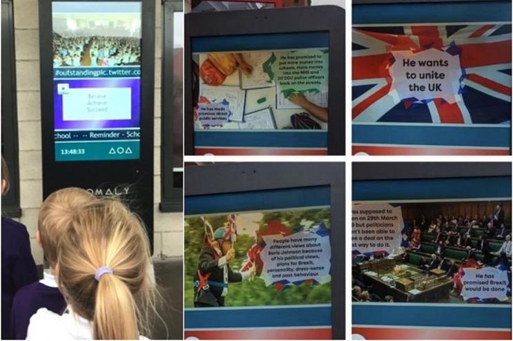 PR row erupted over images screened on school noticeboards