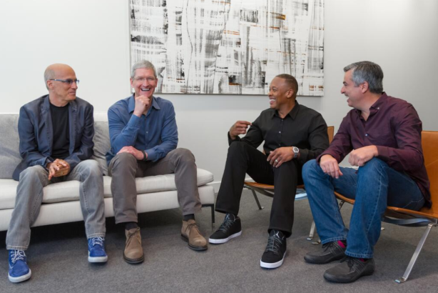 Apple CEO Tim Cook tweeted this photo after announcing the company had acquired Beats Electronics.