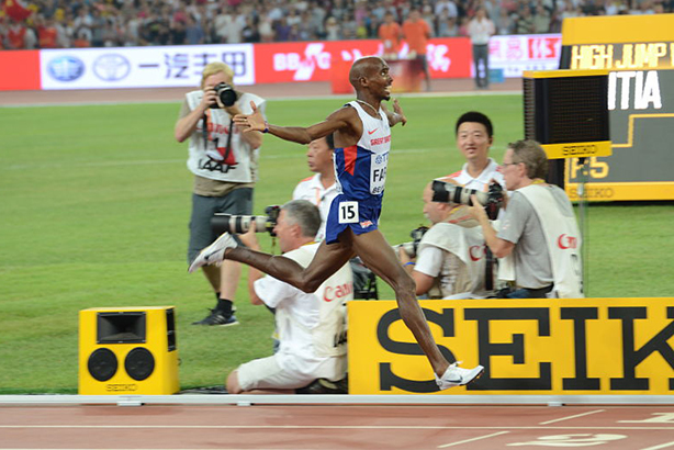 Sir Mo Farah wins gold at the 2015 World Championships in Beijing (image via mofarah.com)