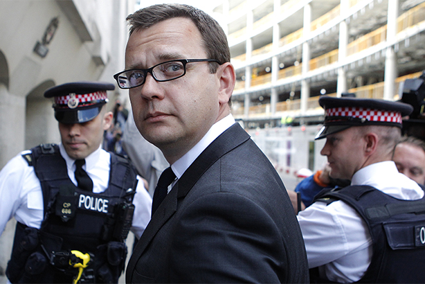 Coulson arrives at the Old Bailey for sentencing in 2014 (Credit: CYRIL VILLEMAIN/AFP/Getty Images)
