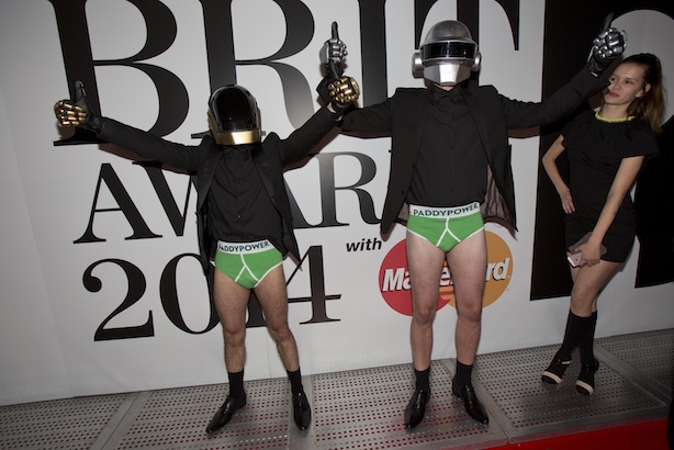 Paddy Power's Daft Punk impersonators gatecrash Brits in lucky pants