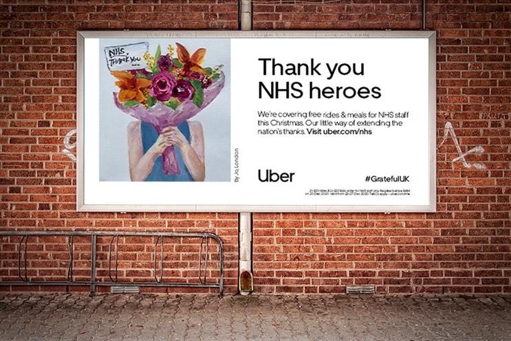 Uber: pays tribute to NHS workers who have had a tough year during the pandemic