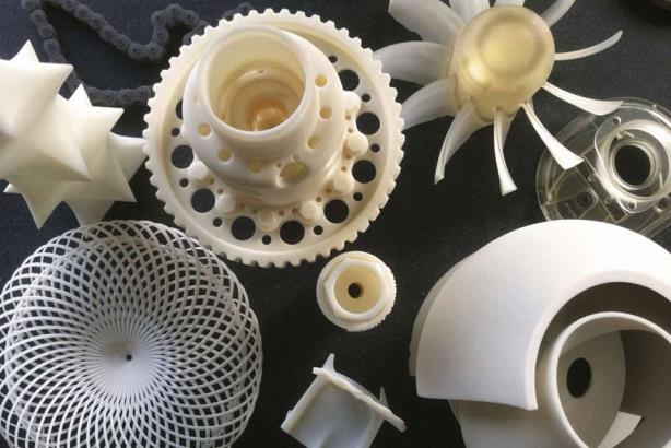 3D-printed objects on display in the Autodesk Gallery in San Francisco (Image via Autodesk's Facebook page). 