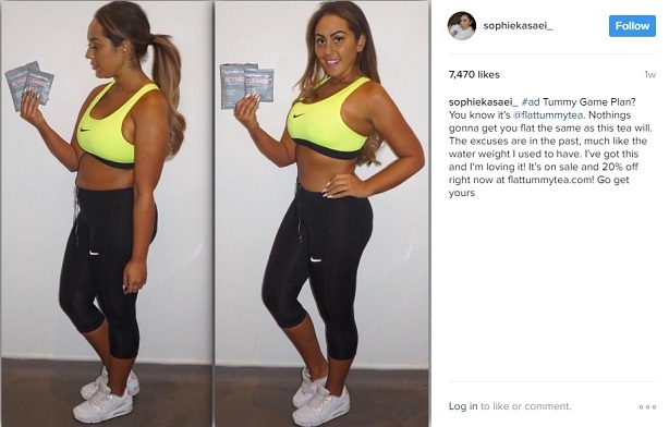 Geordie Shore star ordered by ASA to remove Instagram post on detox tea brand over health claims