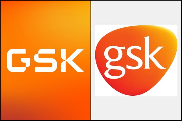 L-R: GSK's new branding vs its old branding.