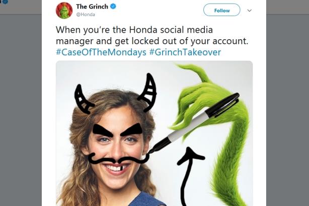 How the Grinch stole Honda's Twitter page