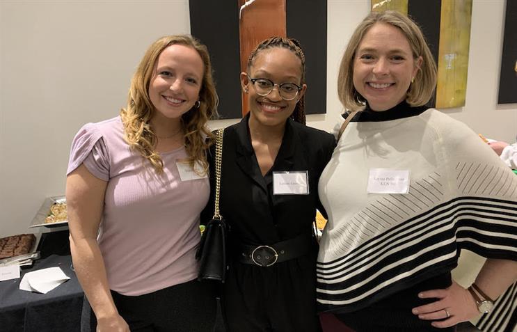 LeiLani Leaston (center) attended an event for scholarship recipients at Temple University with Tori Hill (left) and Krysta Pellegrino of Health + Commerce