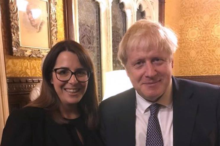Fay Jones, Conservative candidate for Brecon and Radnorshire, with Prime Minister Boris Johnson
