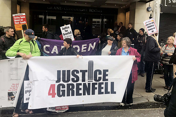 Protesters gather for the start of the inquiry (pic credit: Jack Hardy/PA Wire/PA Image)