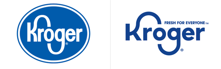 old and new Kroger logos