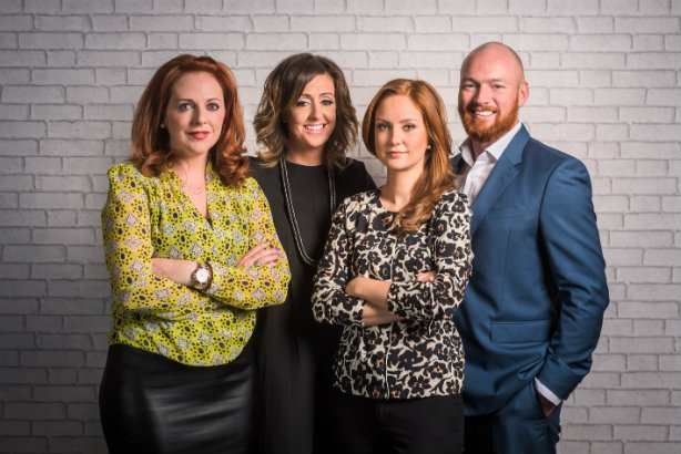 House of Comms leadership staff: from left to right director Naomh McElhatton and managing partners Abby Wilks, Kaja Weller and Jamie Wilks