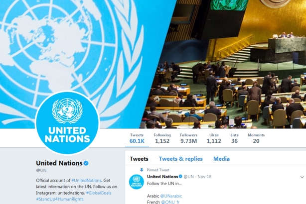 The UN leads international organizations in social media presence
