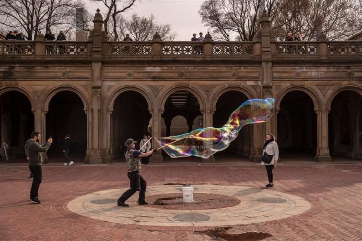 Creativity thrives in an abandoned Central Park, New York City