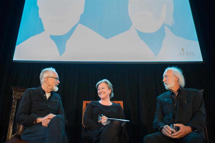 From left: Dan Wieden, Colleen DeCourcy and Lee Clow. (Photography by Margarita Corporan)