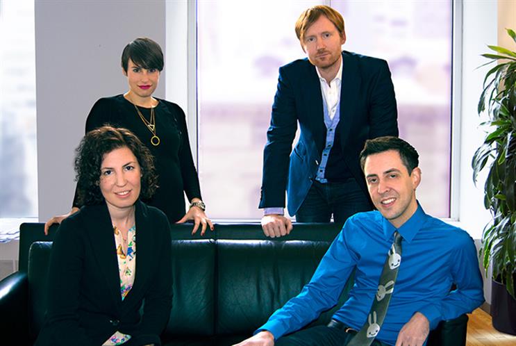 From left to right: DDB New York's Hannah Fishman, Yael Cesarkas, Chris Brown and Joel Nagy.